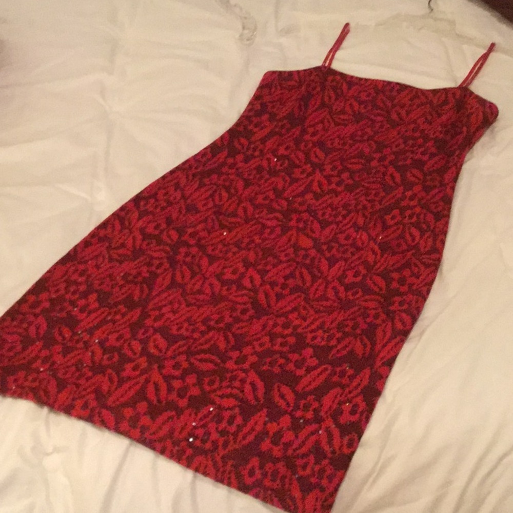 St John Knit sparkling Red Dress